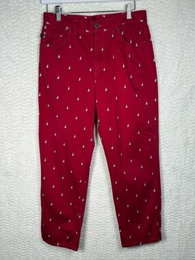Vintage Ralph Lauren Red Sailboat-Print Cotton Jean. I just love these so fun 🤩🧡